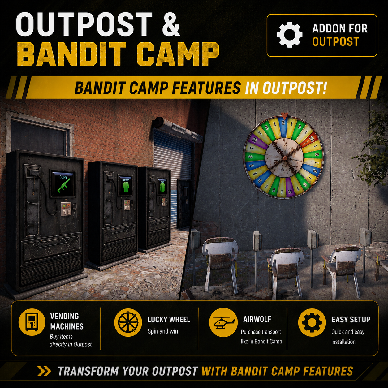 Outpost & Bandit Camp - Monument Addons Rust